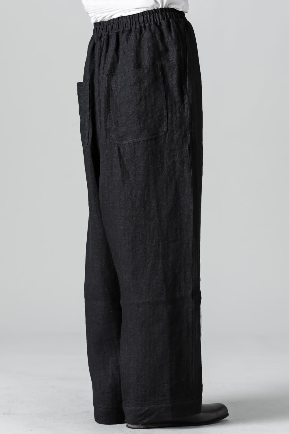 JOGGING TROUSERS Flax Herringbone BLACK