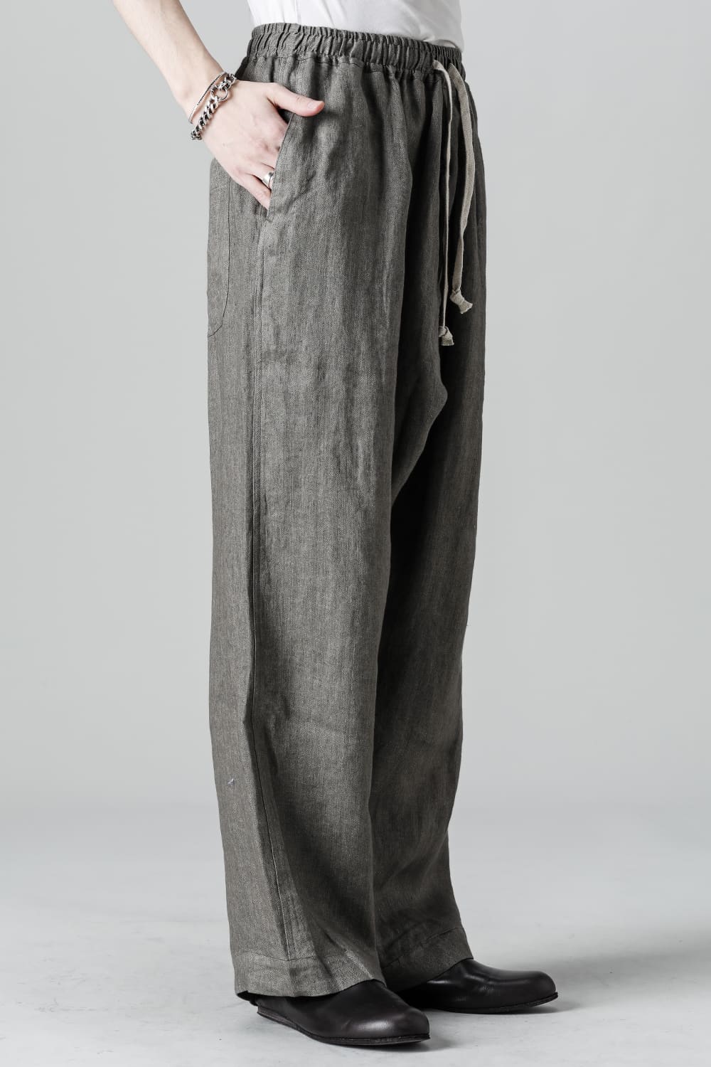 JOGGING TROUSERS Flax Herringbone GRAY