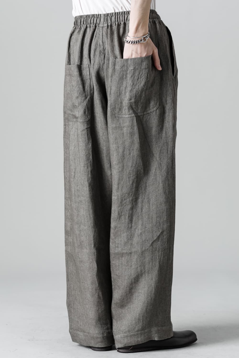 JOGGING TROUSERS Flax Herringbone GRAY