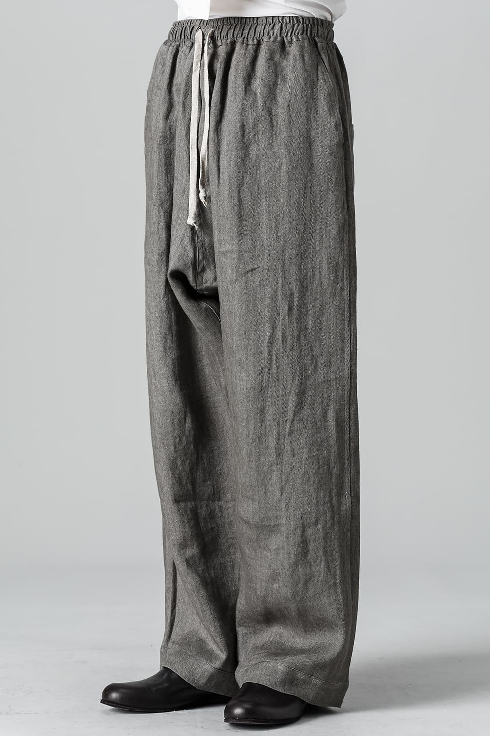 JOGGING TROUSERS Flax Herringbone GRAY