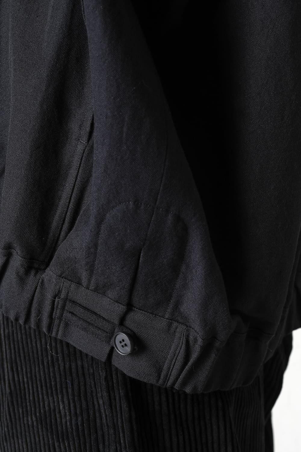 HOODED P/O JACKET Wool Flax Twill Black