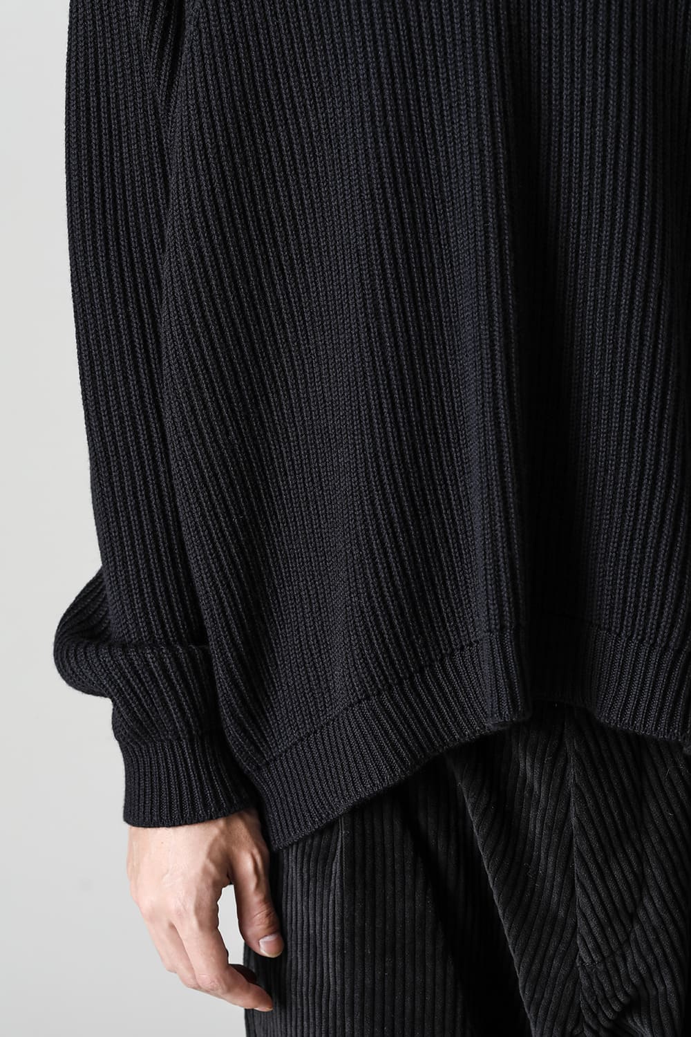 クルーネックニットベストファインメリノウール ブラック