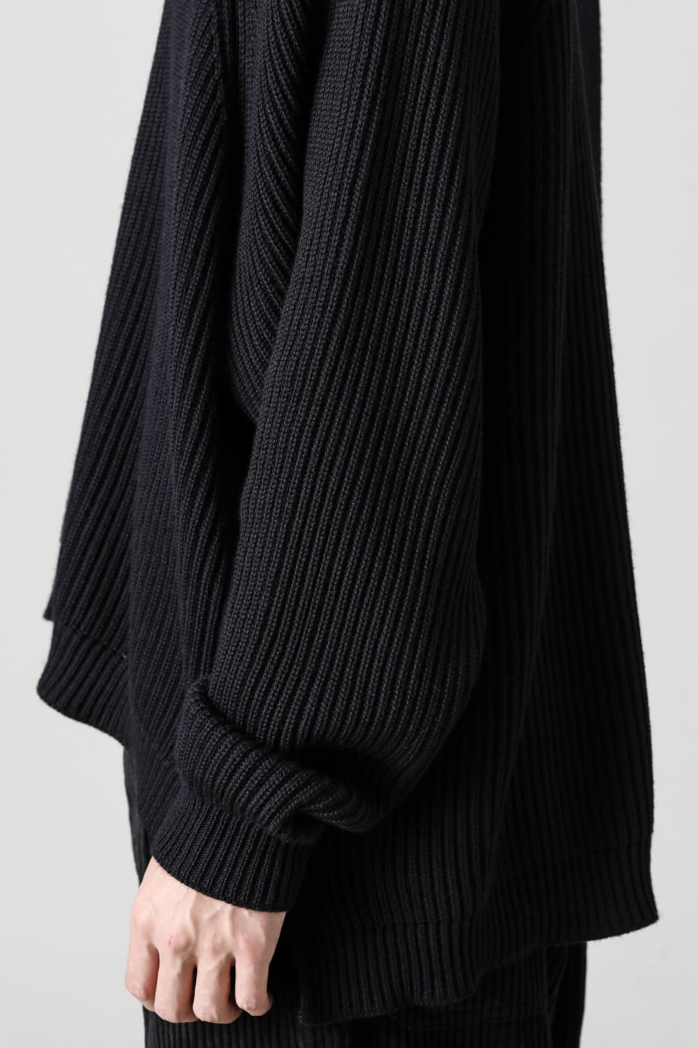 クルーネックニットベストファインメリノウール ブラック