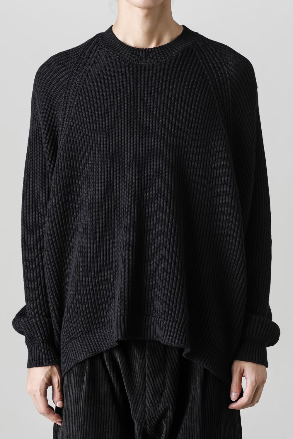 クルーネックニットベストファインメリノウール ブラック