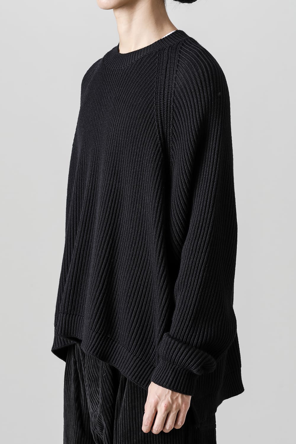 クルーネックニットベストファインメリノウール ブラック