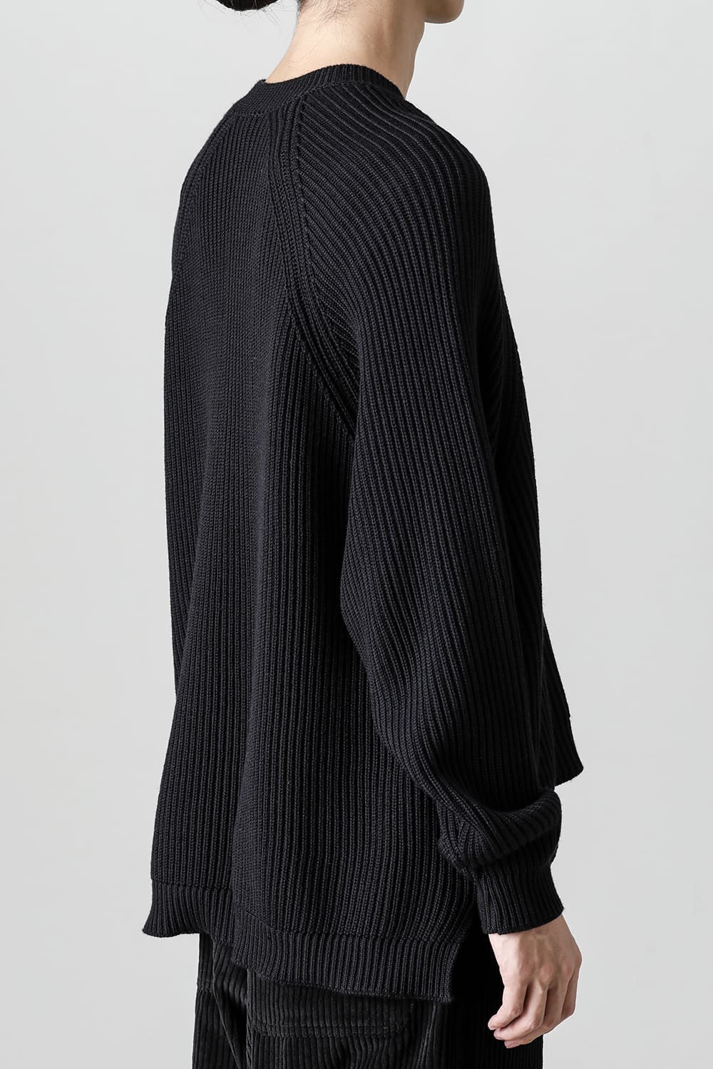 クルーネックニットベストファインメリノウール ブラック