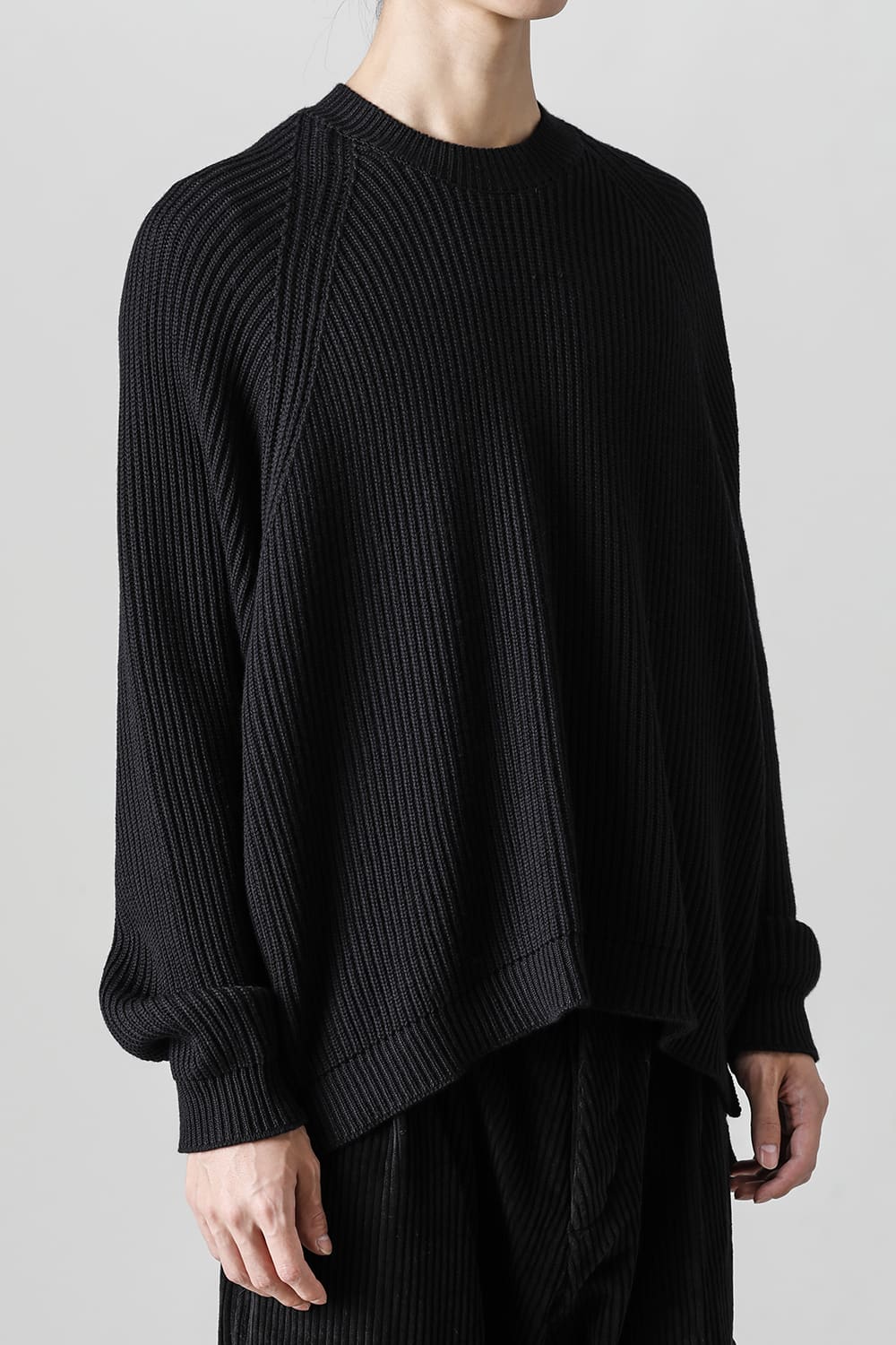 クルーネックニットベストファインメリノウール ブラック