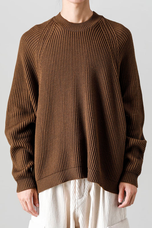 KNITTED CREW NECK Fine Merino Wool Mud