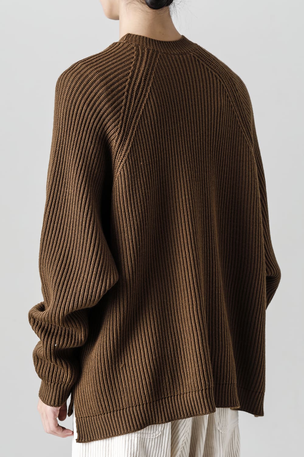 KNITTED CREW NECK Fine Merino Wool Mud