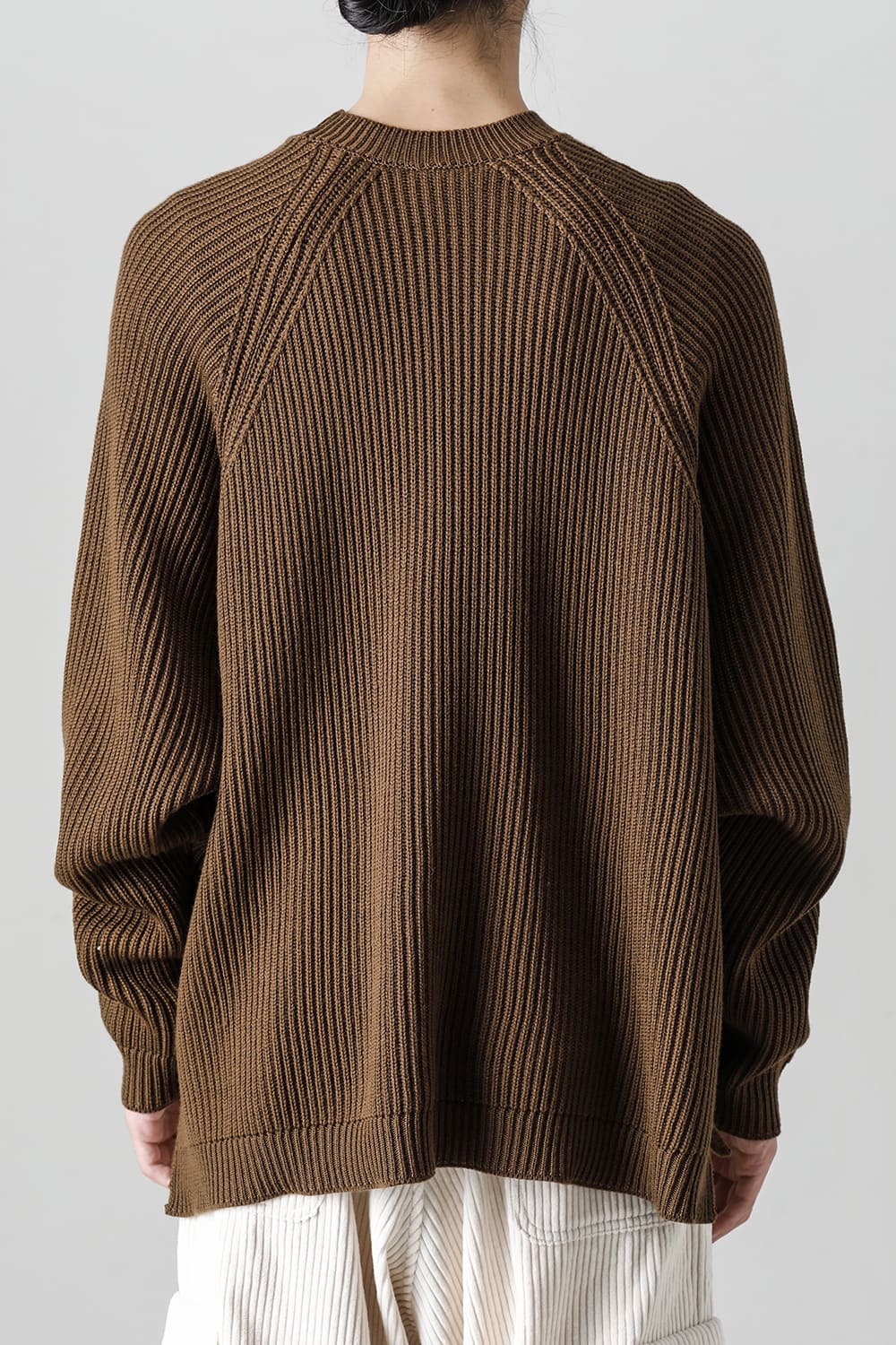KNITTED CREW NECK Fine Merino Wool Mud