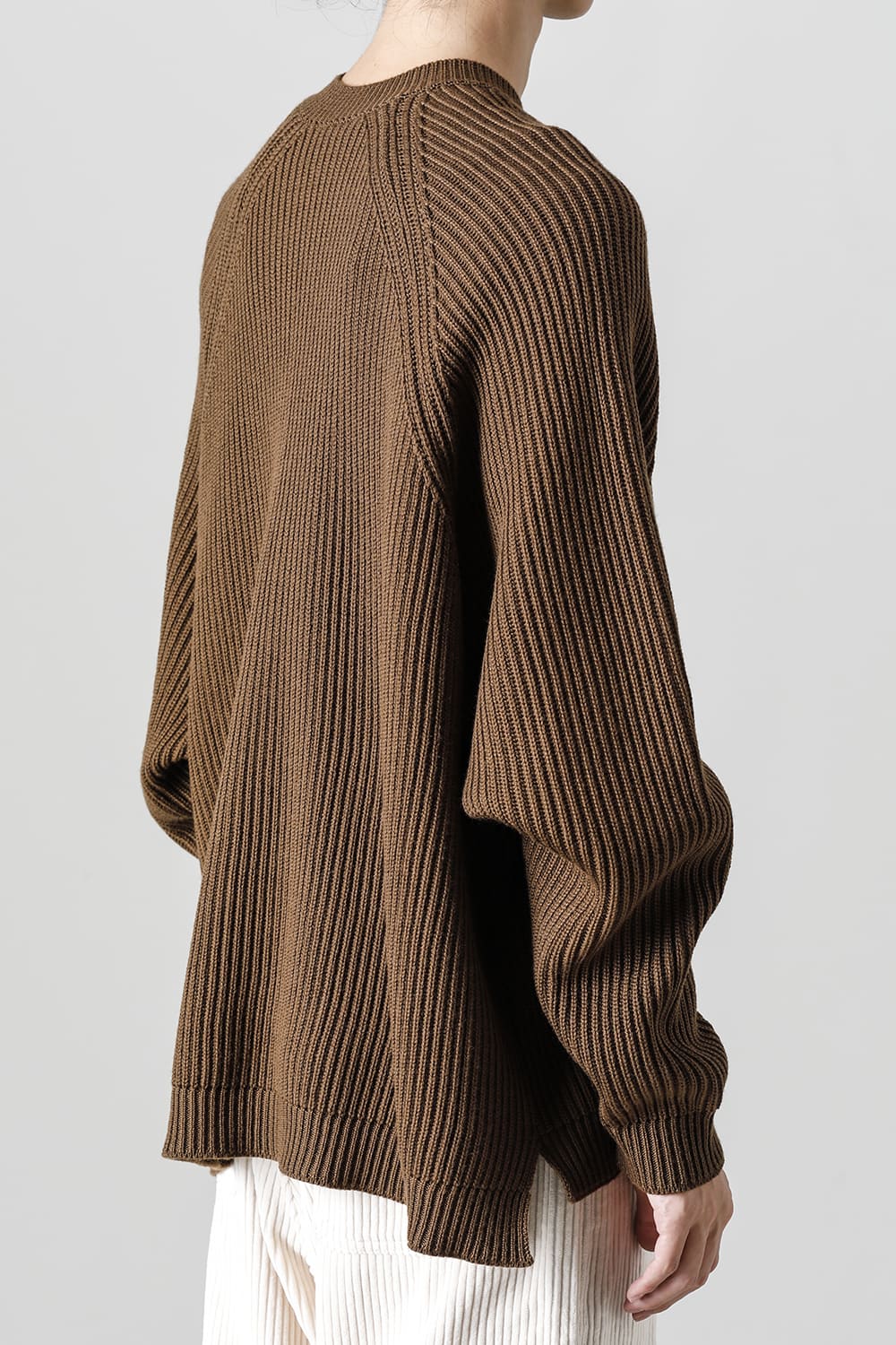 KNITTED CREW NECK Fine Merino Wool Mud