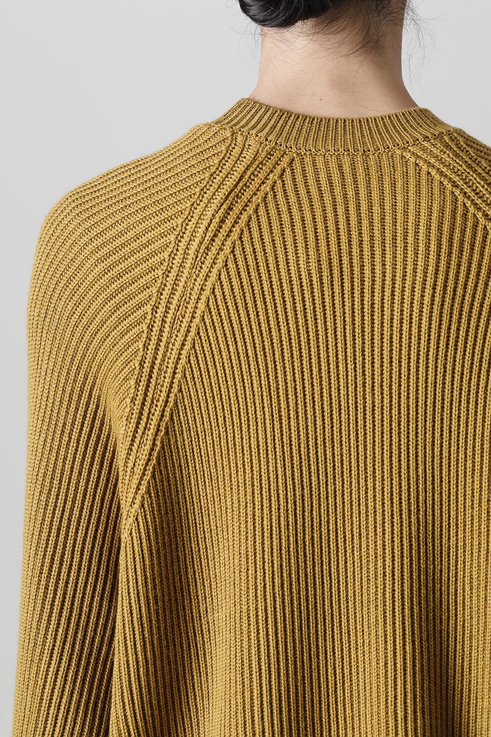 KNITTED CREW NECK Fine Merino Wool Mustard