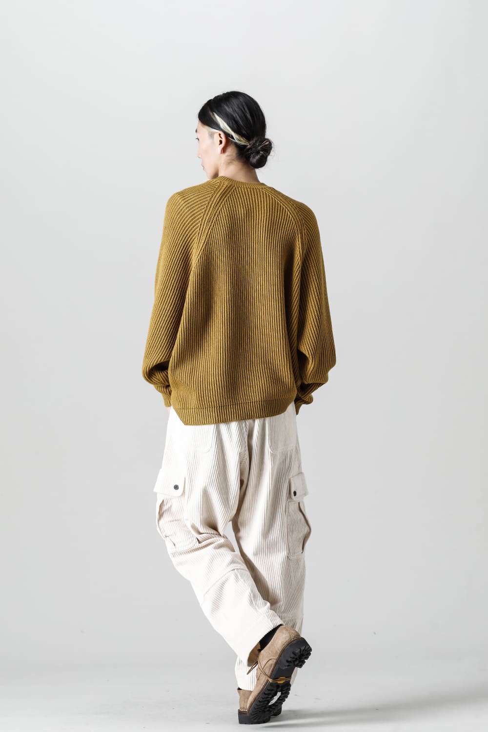 KNITTED CREW NECK Fine Merino Wool Mustard