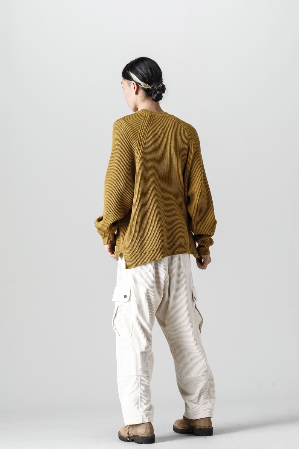 KNITTED CREW NECK Fine Merino Wool Mustard