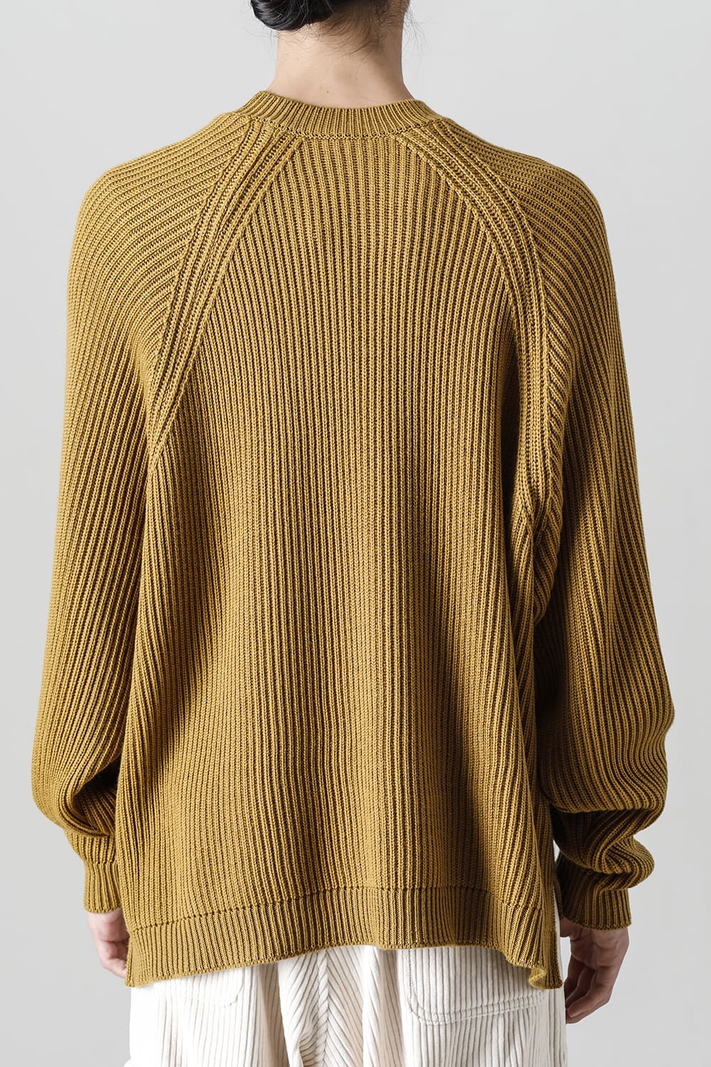 KNITTED CREW NECK Fine Merino Wool Mustard