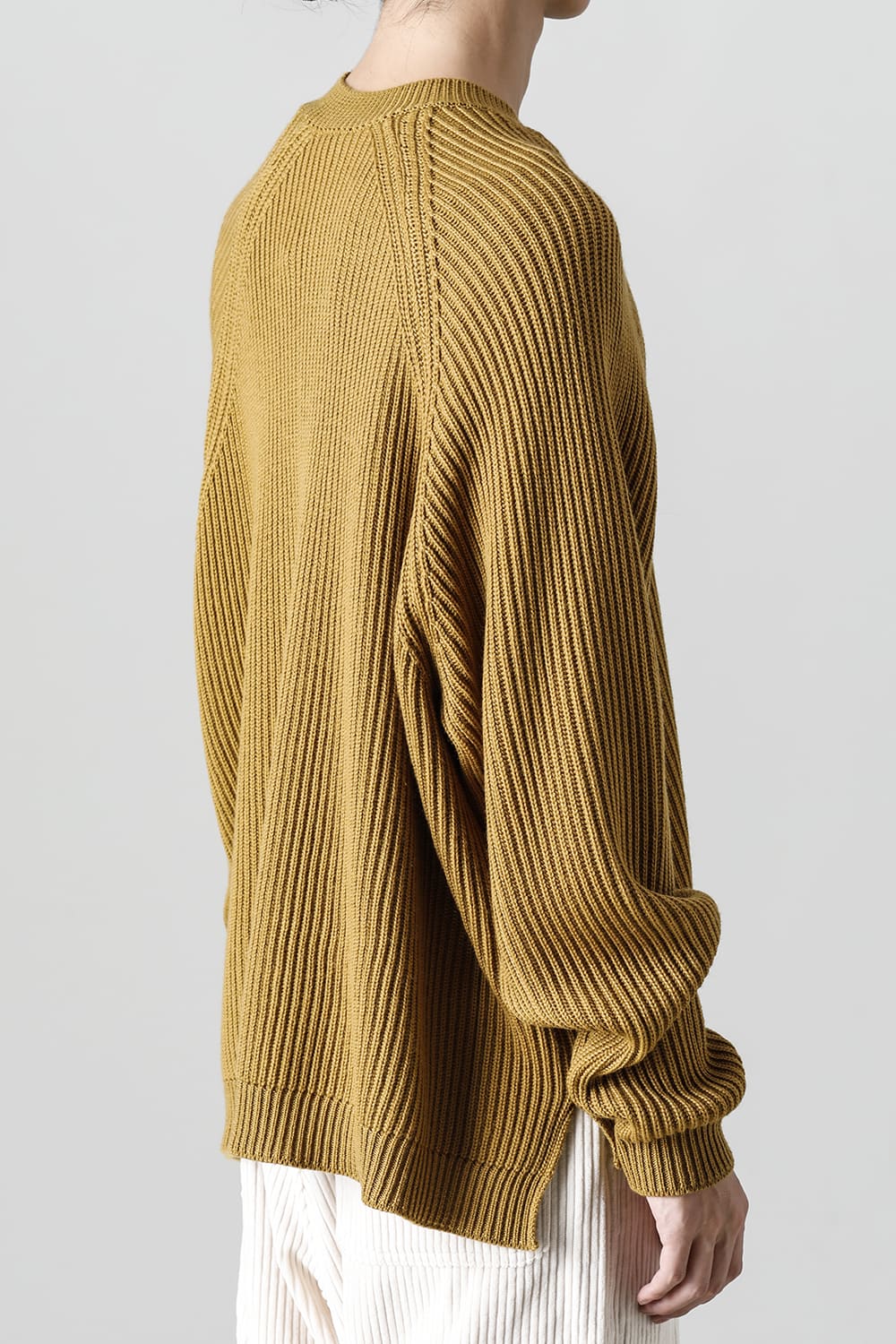 KNITTED CREW NECK Fine Merino Wool Mustard