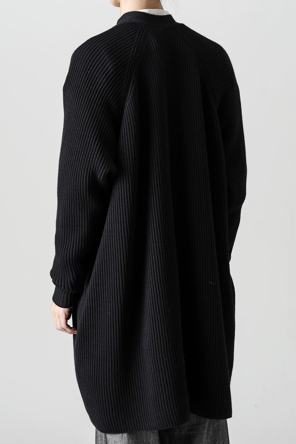 KNITTED CARDIGAN COAT Fine Merino Wool Black