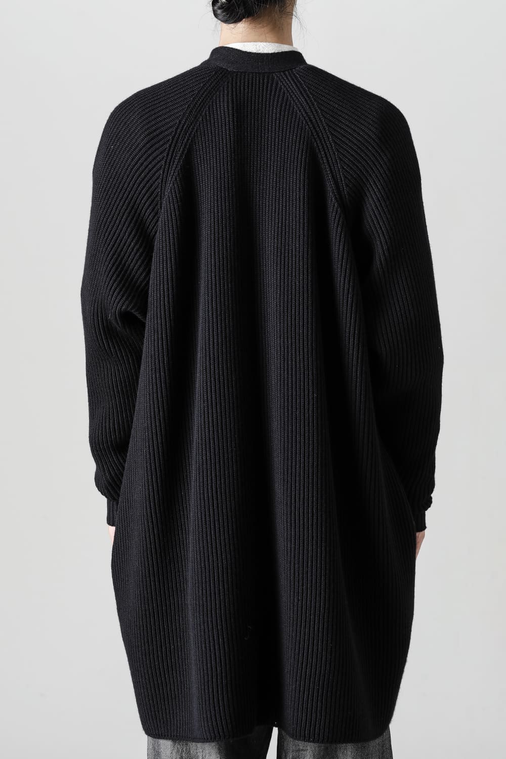 KNITTED CARDIGAN COAT Fine Merino Wool Black