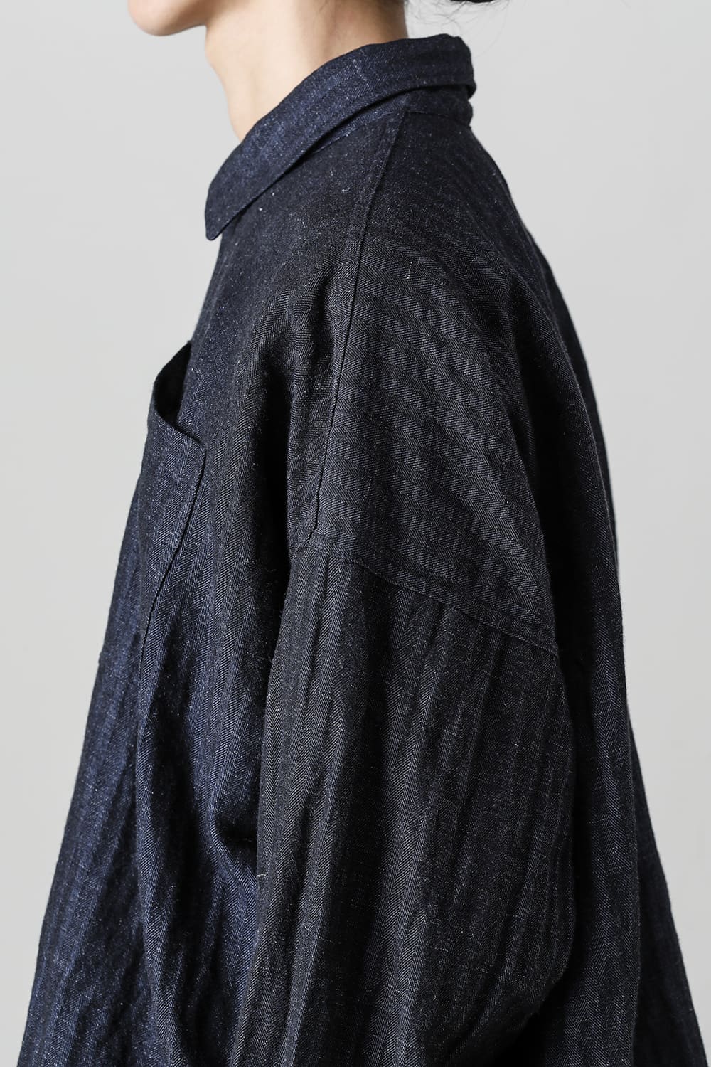 BOMBER SHIRTS Herringbone Navy