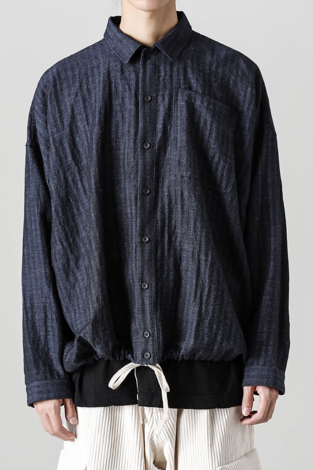 BOMBER SHIRTS Herringbone Navy