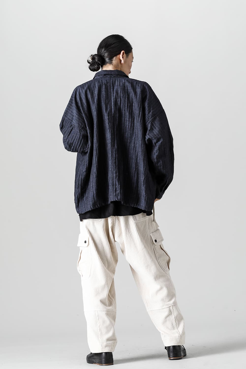 BOMBER SHIRTS Herringbone Navy