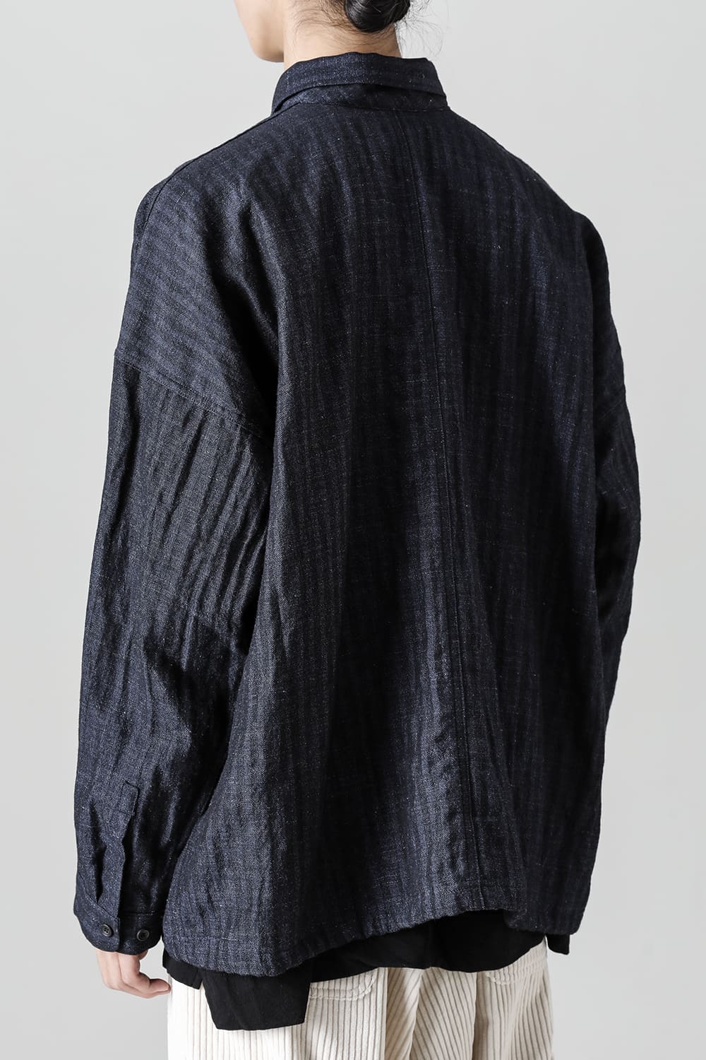 BOMBER SHIRTS Herringbone Navy