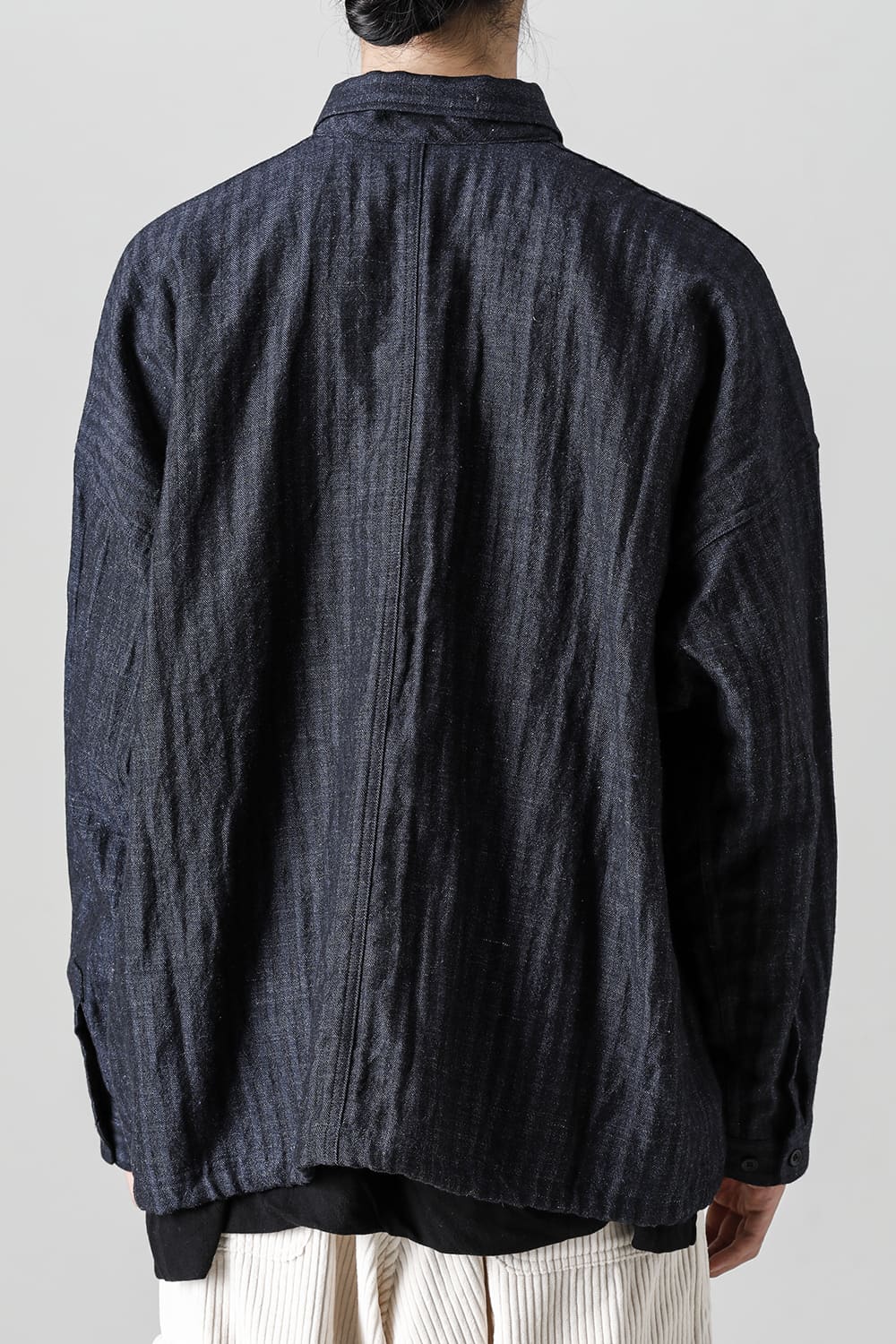 BOMBER SHIRTS Herringbone Navy