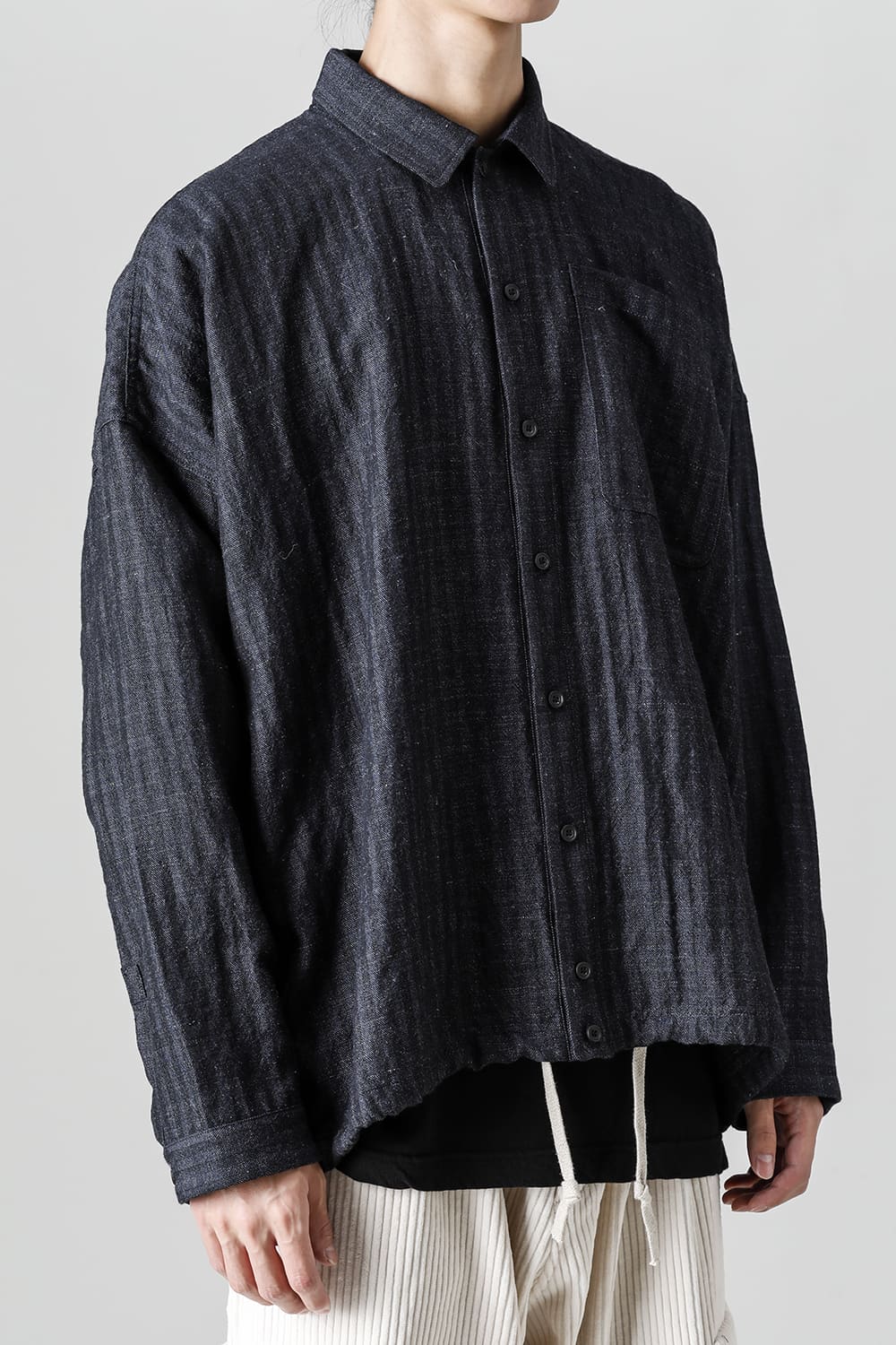 BOMBER SHIRTS Herringbone Navy