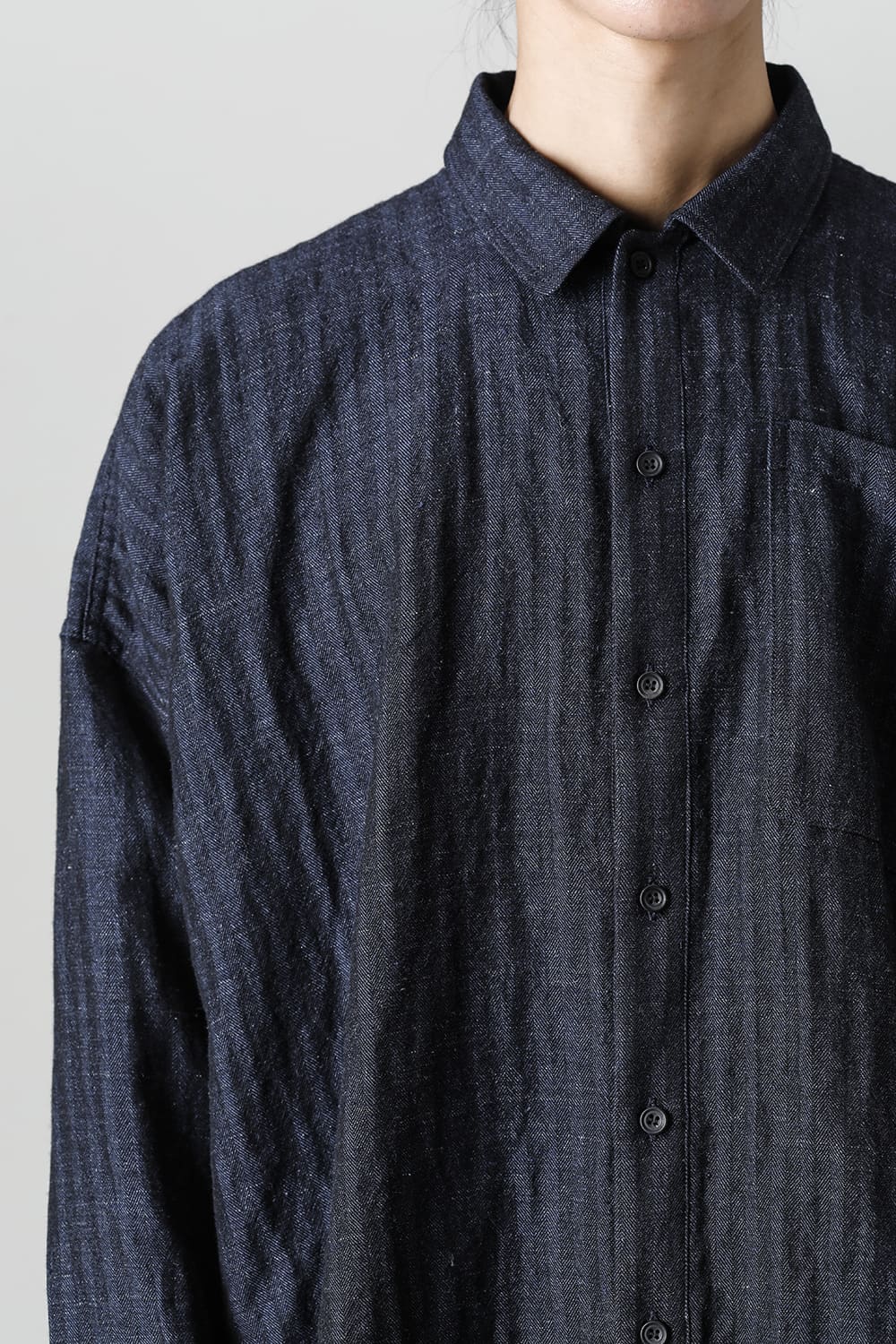 BOMBER SHIRTS Herringbone Navy