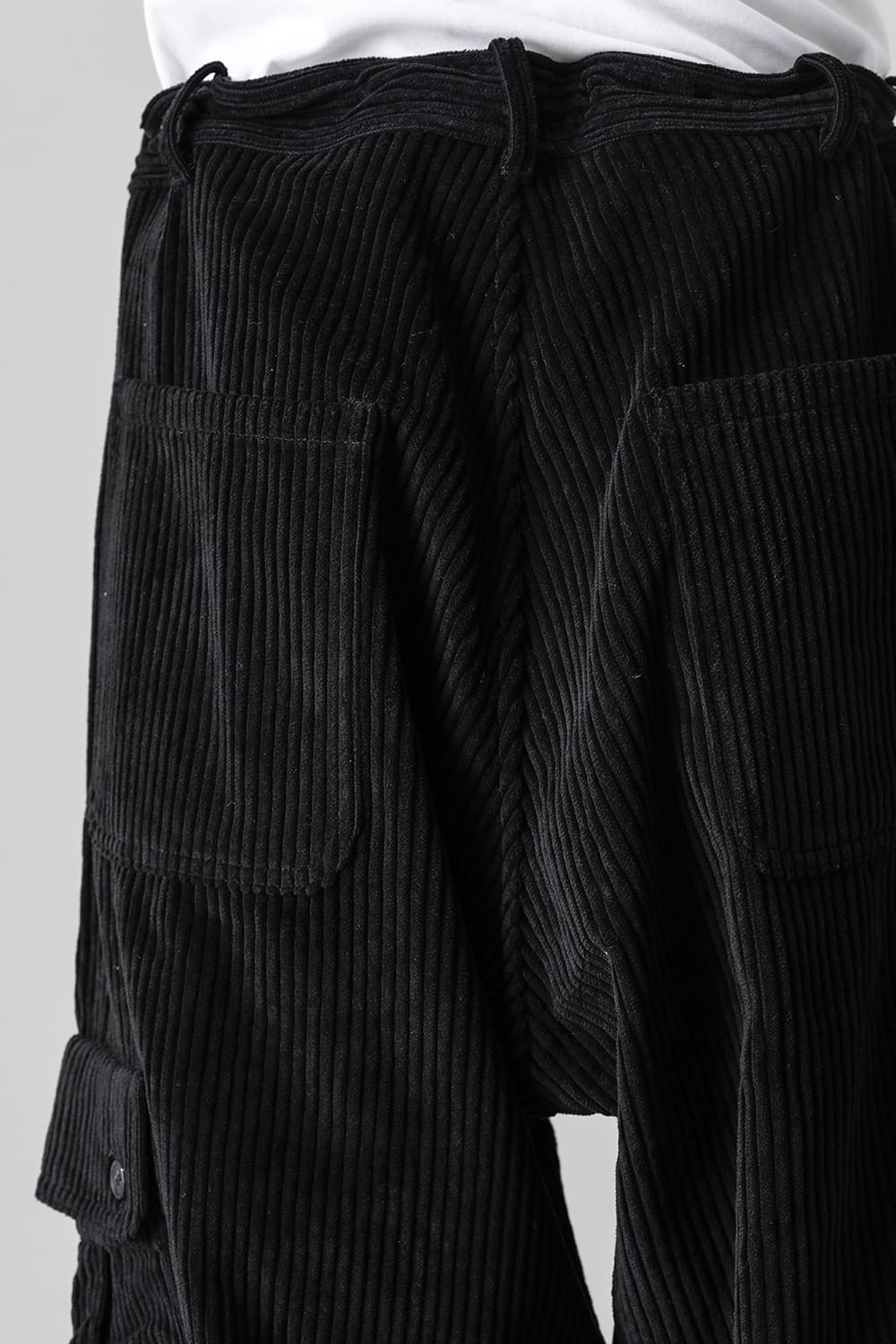 CARGO TROUSERS Wide Wale Corduroy Black