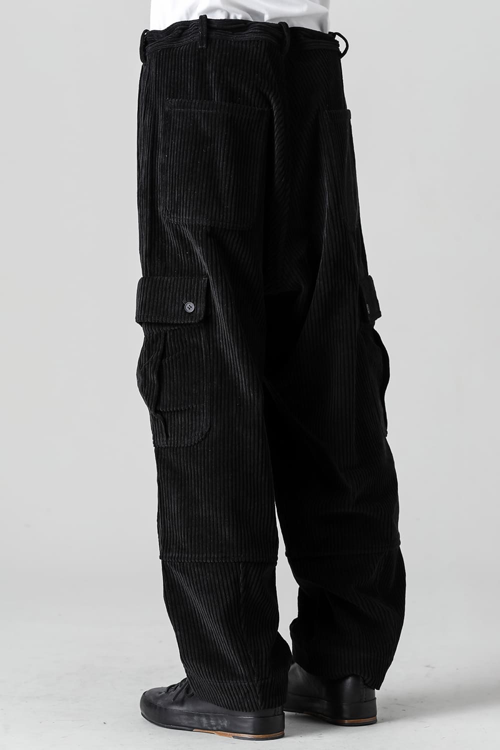 CARGO TROUSERS Wide Wale Corduroy Black