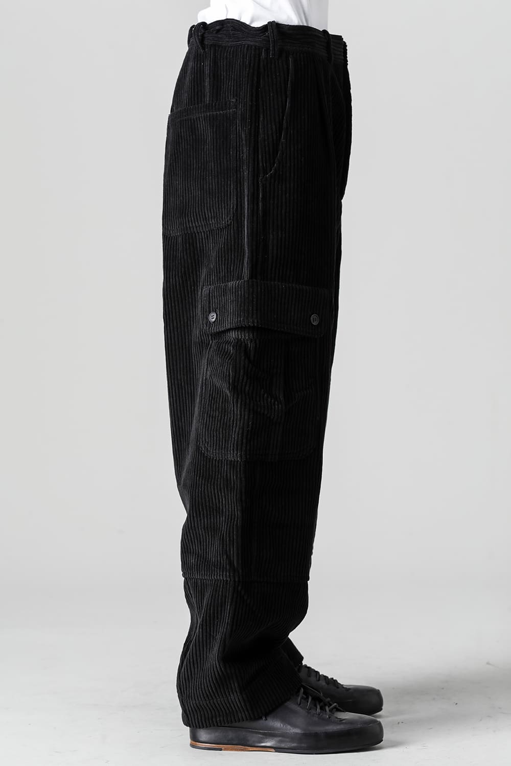 CARGO TROUSERS Wide Wale Corduroy Black