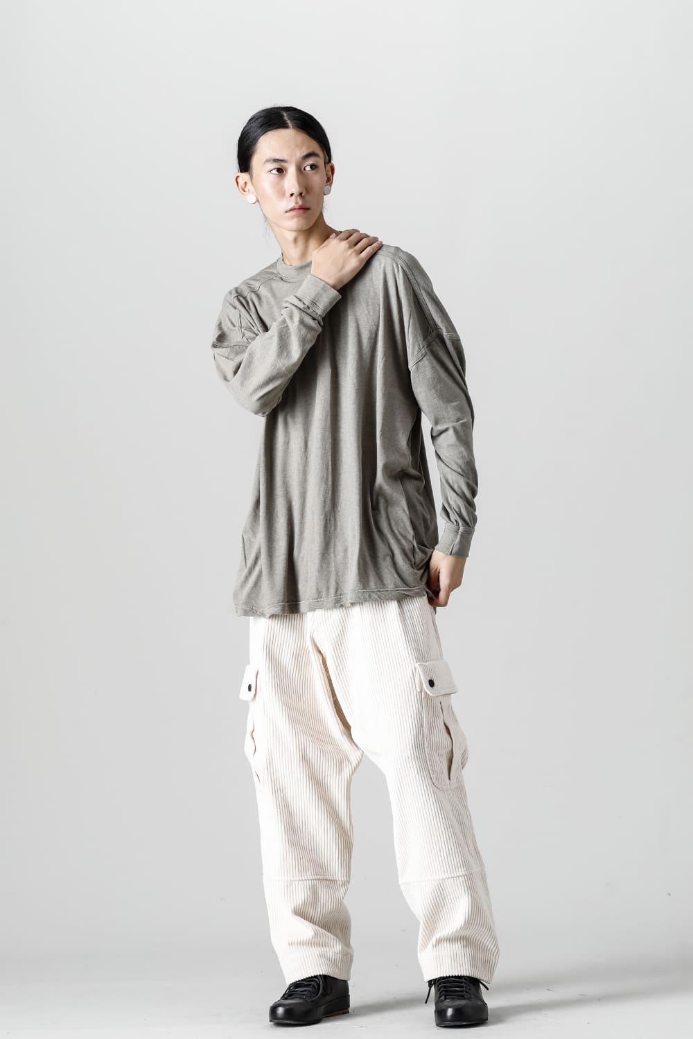 CARGO TROUSERS Wide Wale Corduroy Off White