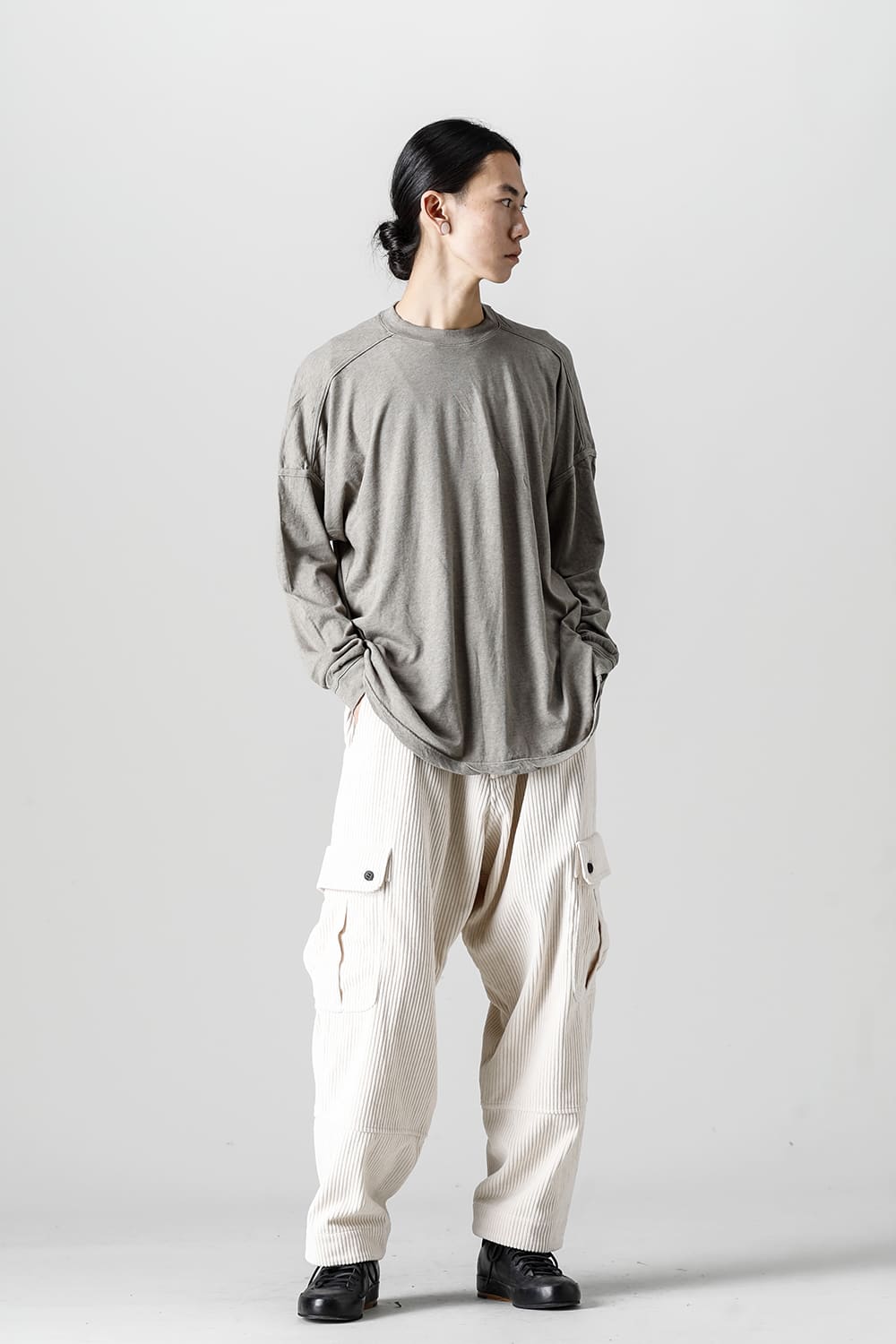 CARGO TROUSERS Wide Wale Corduroy Off White