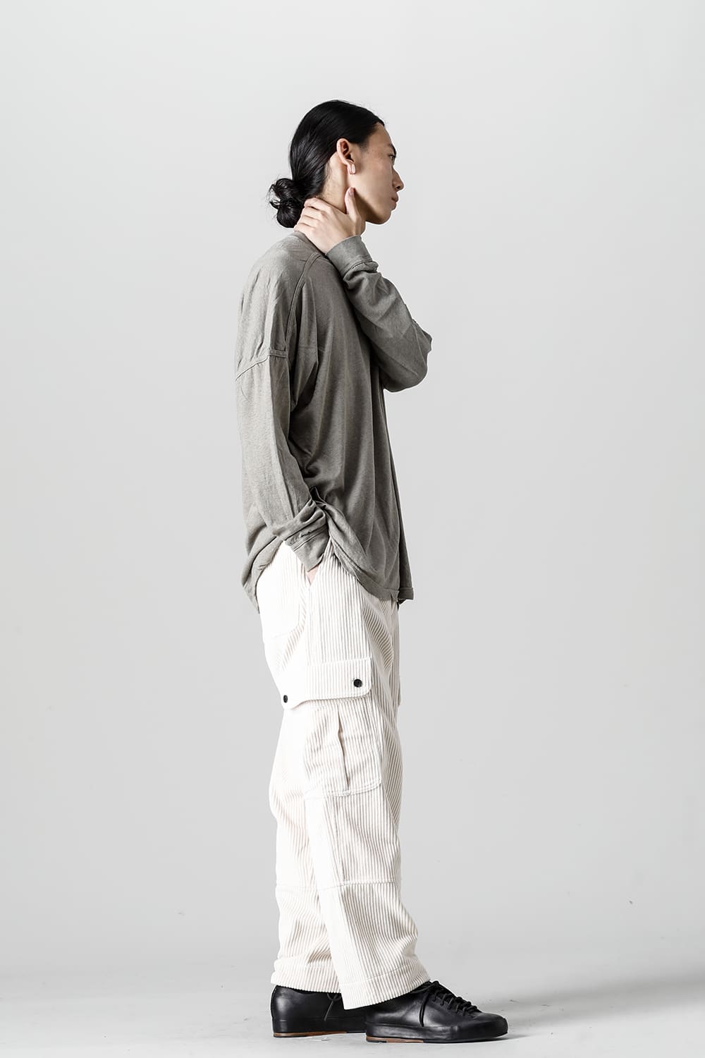 CARGO TROUSERS Wide Wale Corduroy Off White