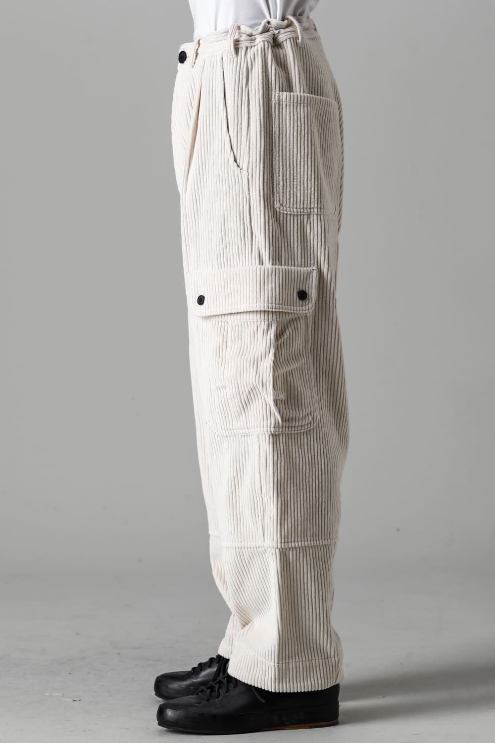 CARGO TROUSERS Wide Wale Corduroy Off White