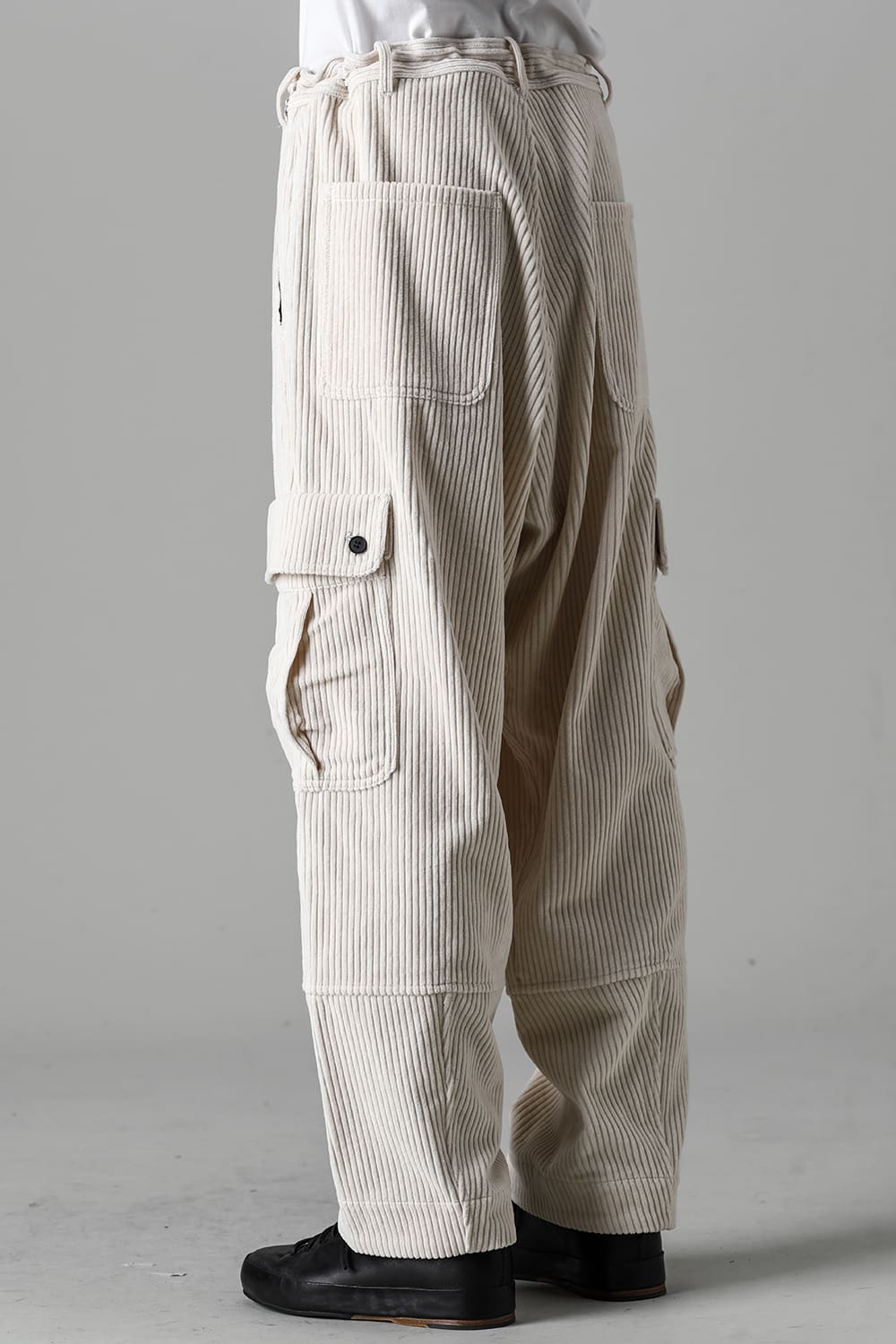 CARGO TROUSERS Wide Wale Corduroy Off White