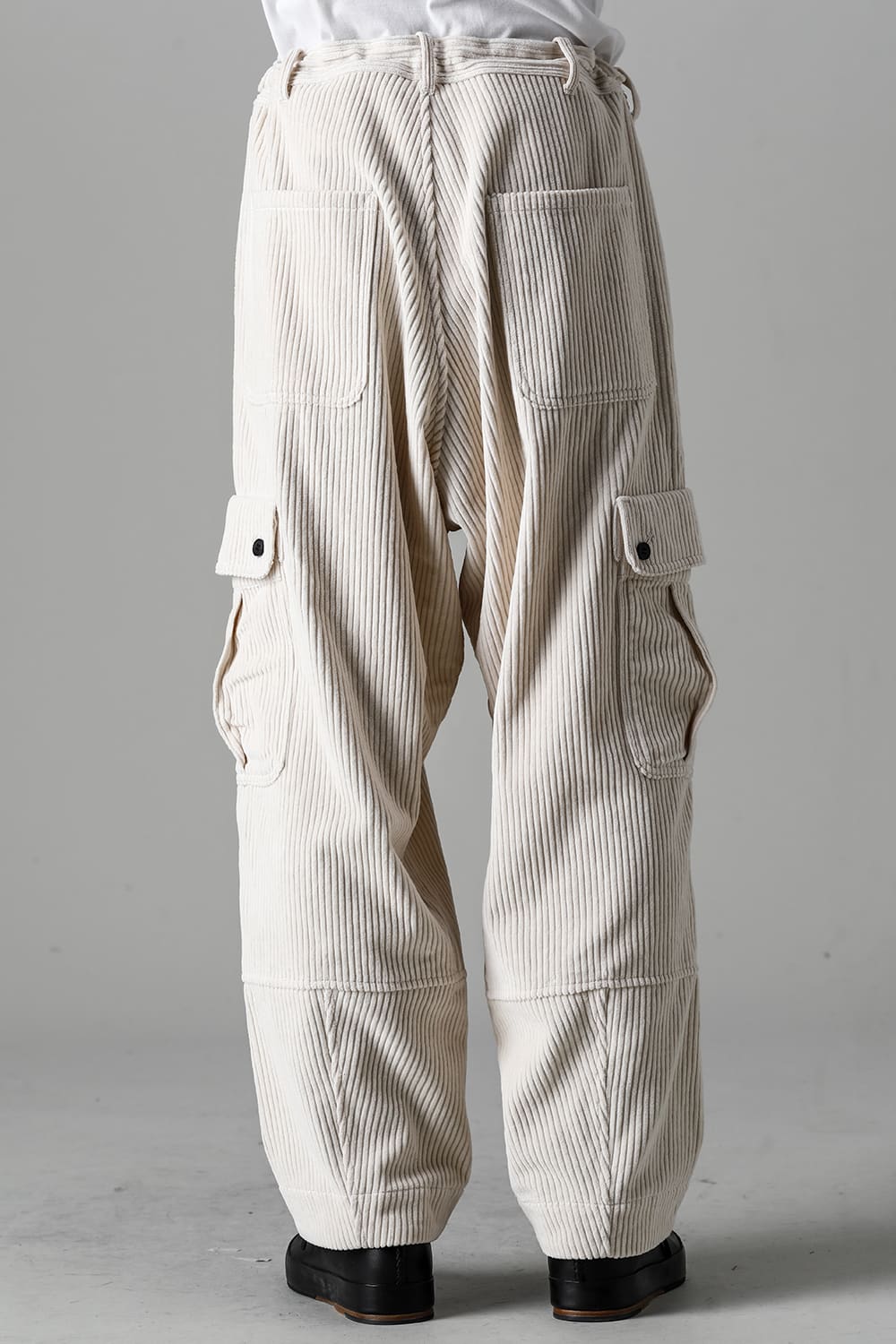 CARGO TROUSERS Wide Wale Corduroy Off White