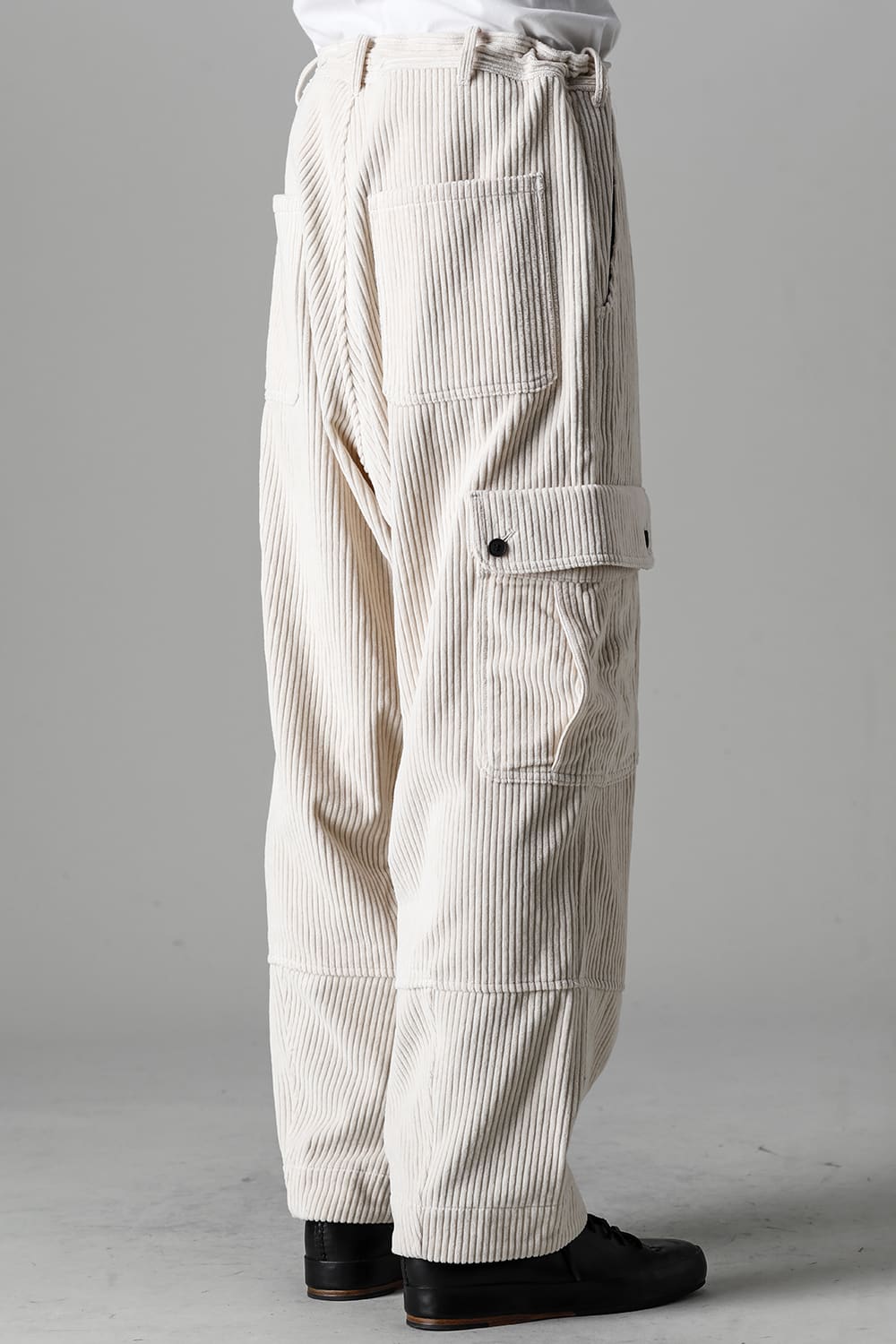 CARGO TROUSERS Wide Wale Corduroy Off White