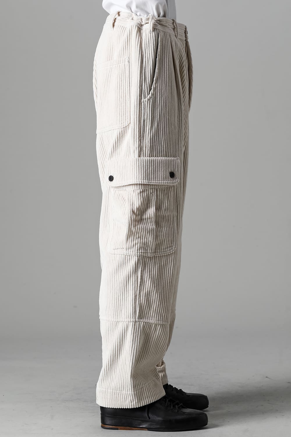 CARGO TROUSERS Wide Wale Corduroy Off White