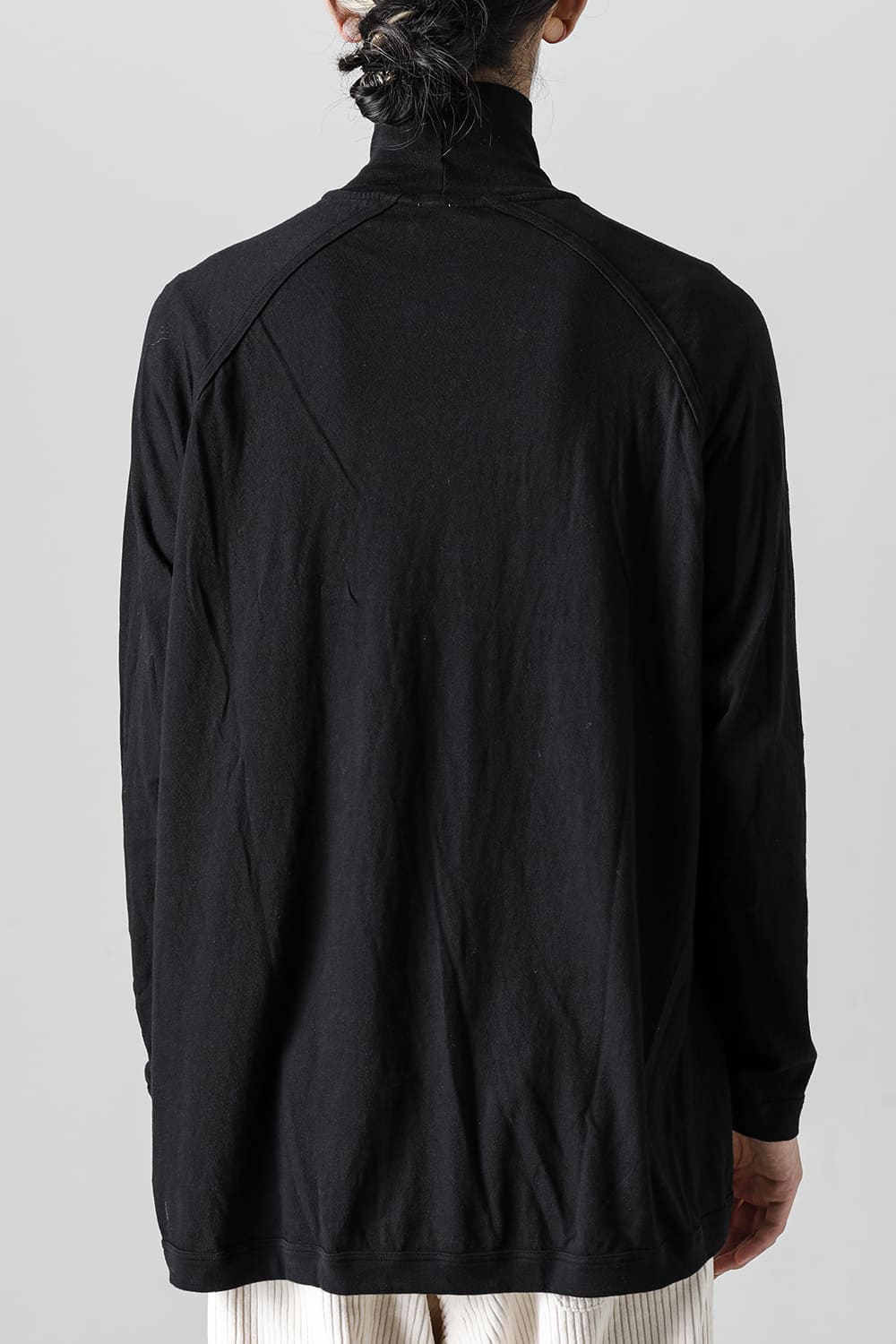 TURTLE NECK TEE Cotton Wool Jersey Black