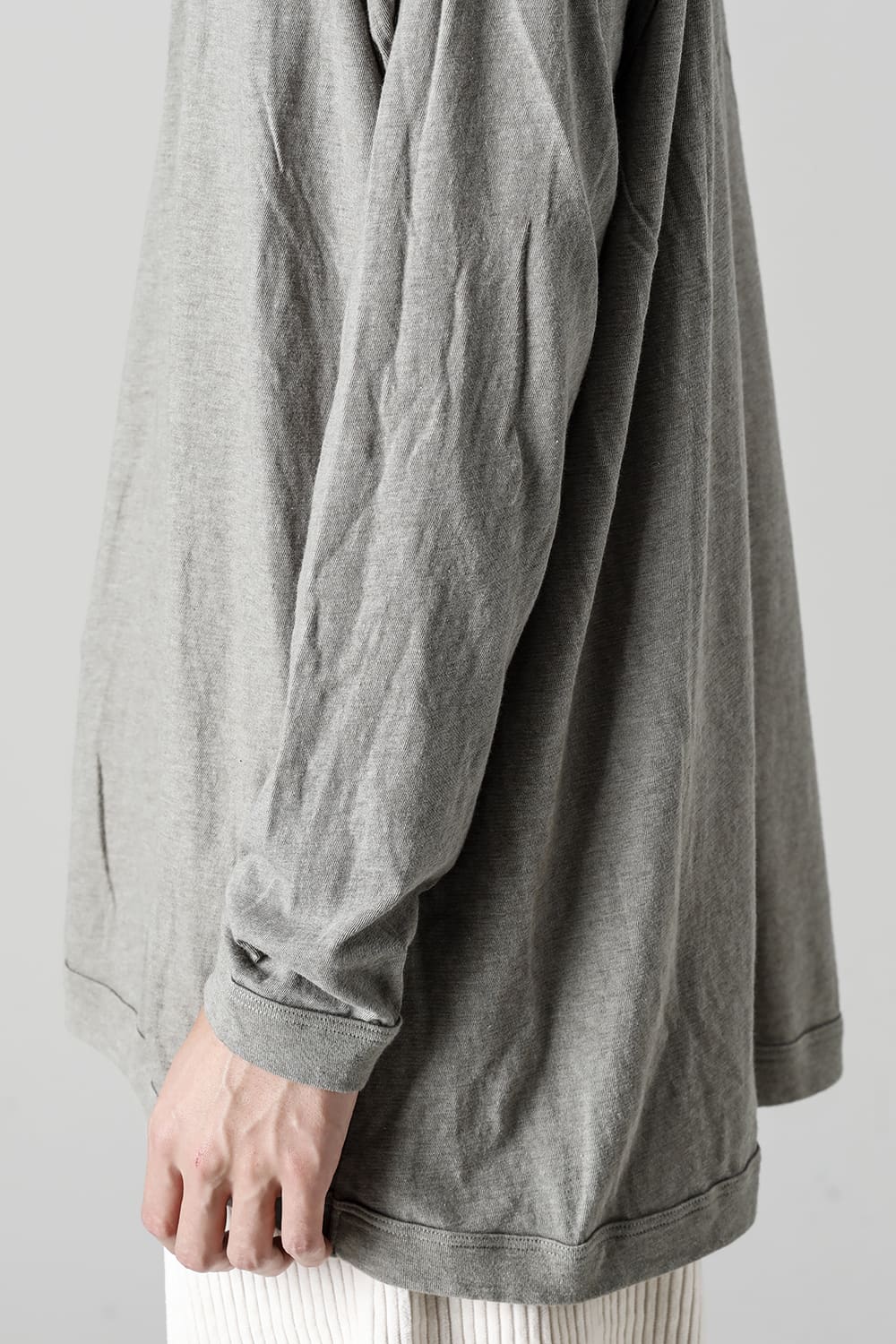 TURTLE NECK TEE Cotton Wool Jersey Taupe