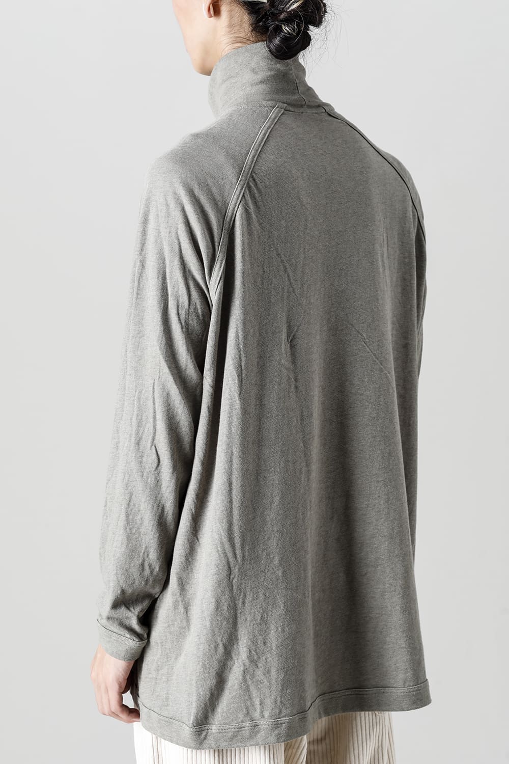 TURTLE NECK TEE Cotton Wool Jersey Taupe