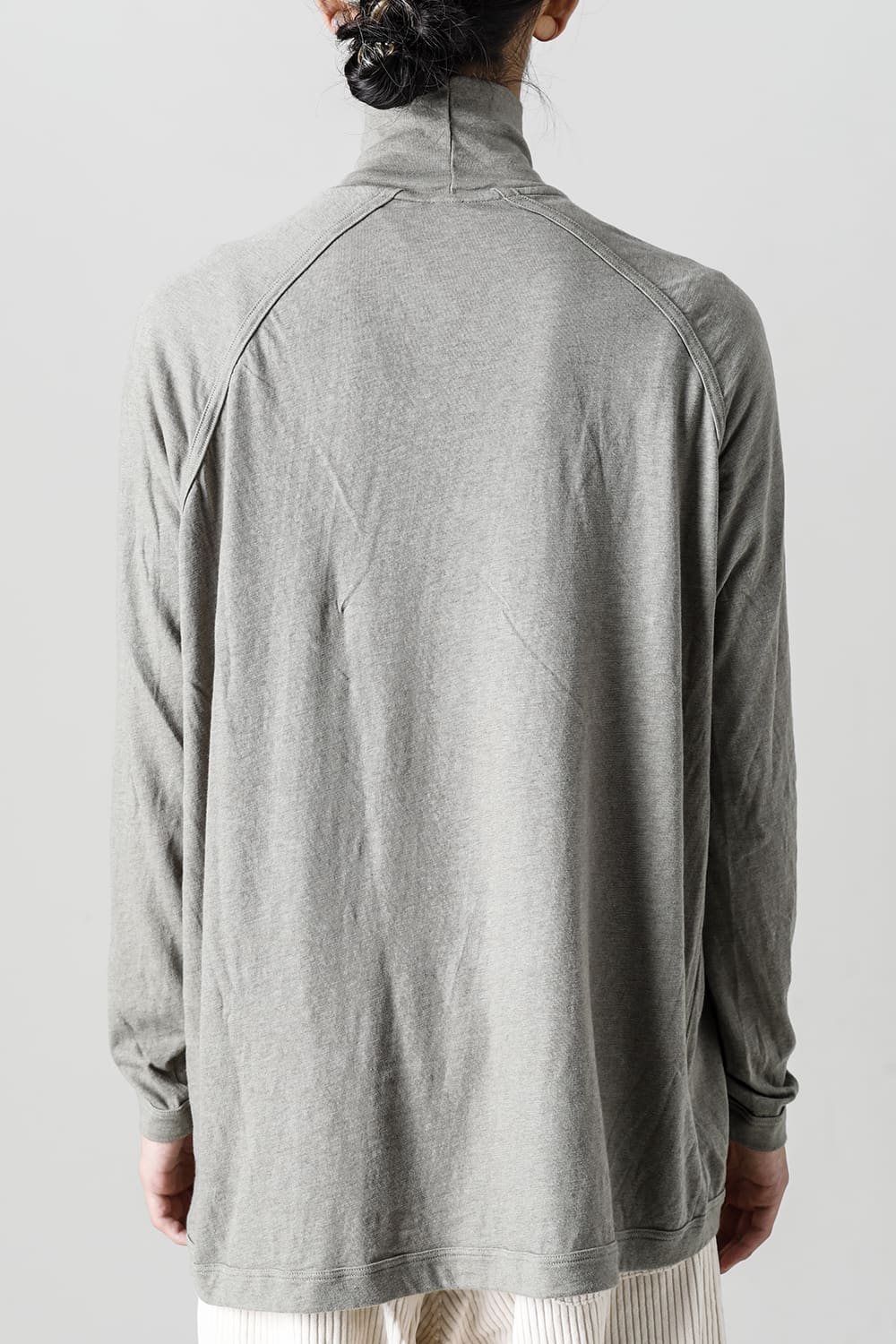 TURTLE NECK TEE Cotton Wool Jersey Taupe