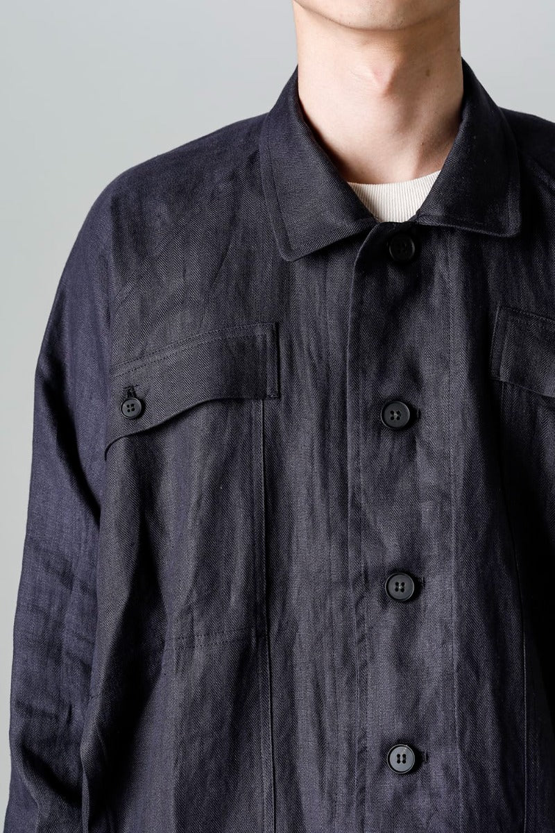 DENIM JACKET DK GREY Dense Herringbone