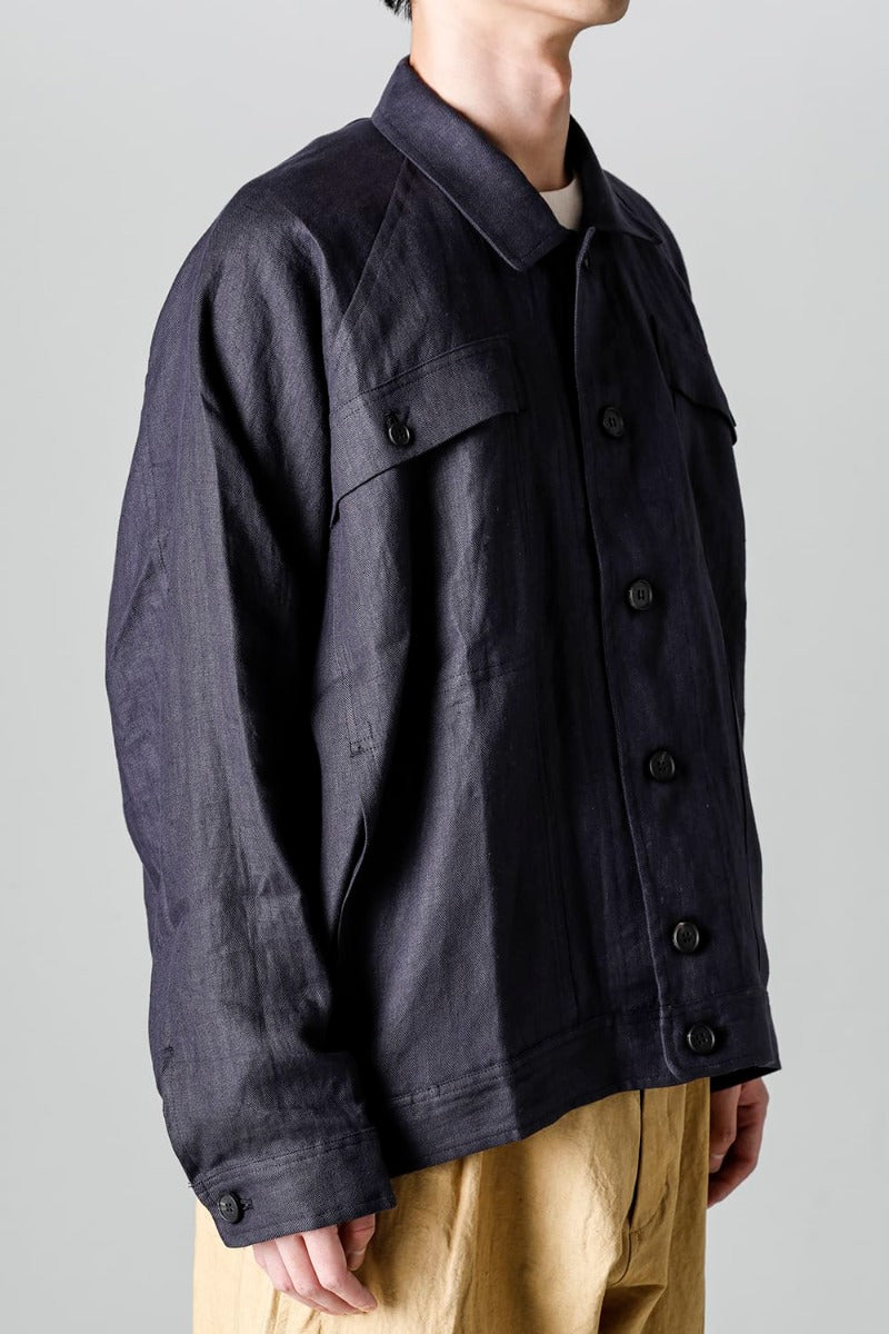 DENIM JACKET DK GREY Dense Herringbone