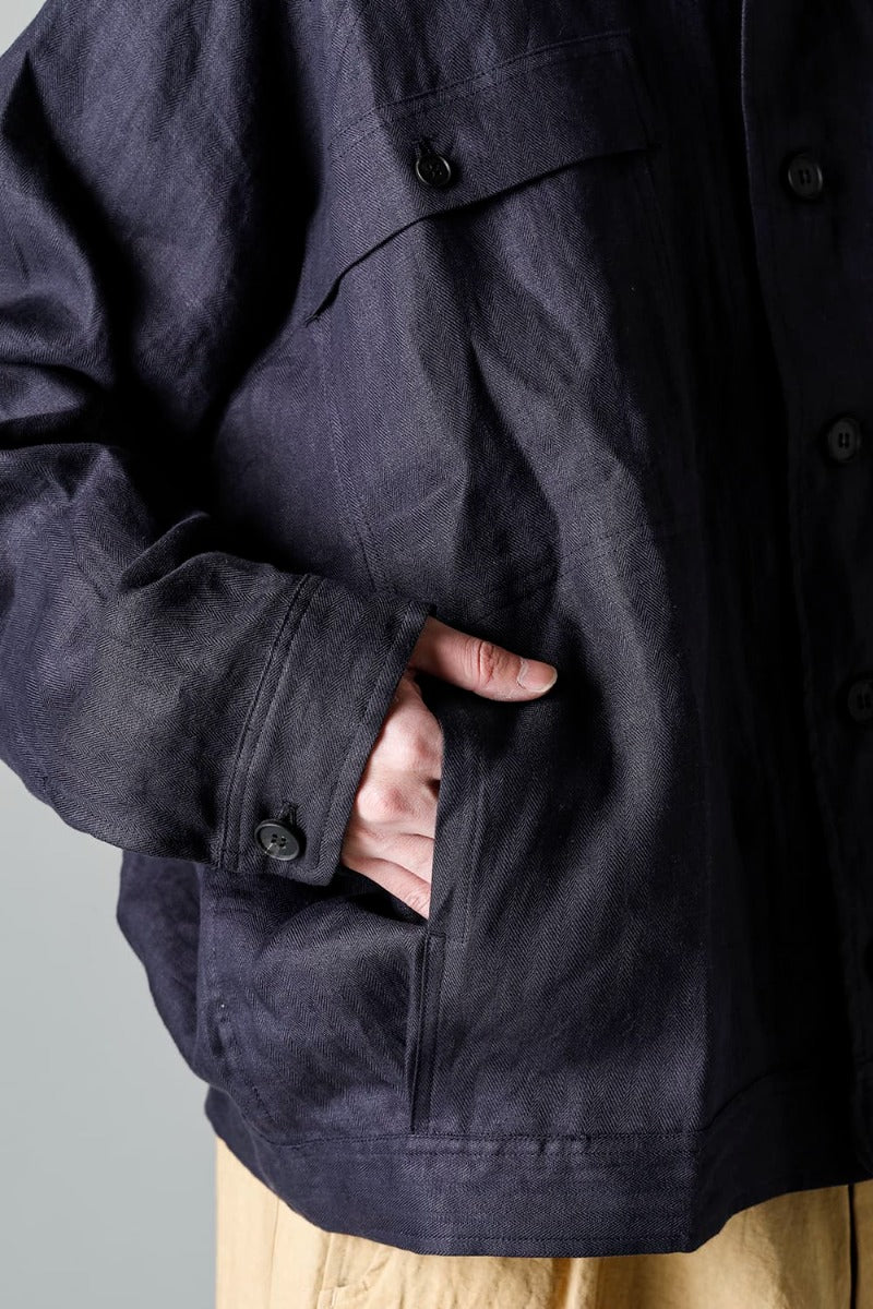 DENIM JACKET DK GREY Dense Herringbone