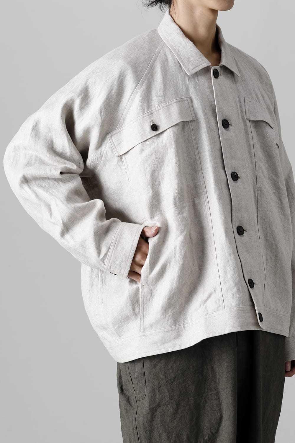 DENIM JACKET KINARI Dense Herringbone