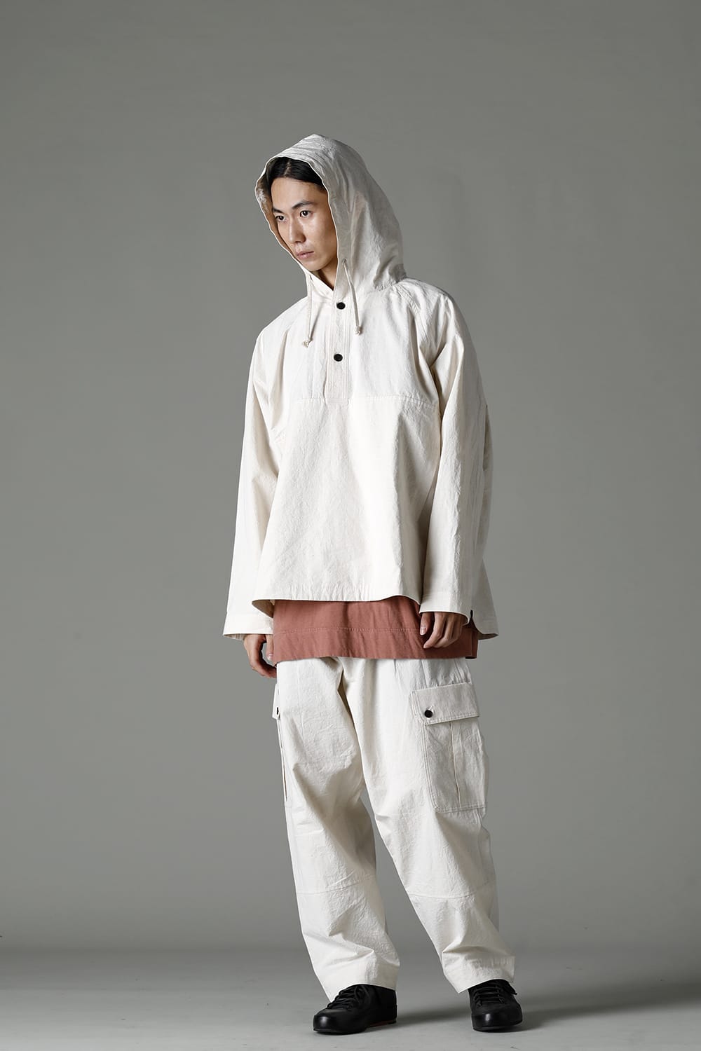 HOODED PULLOVER JACKET KINARI Fine Canvas