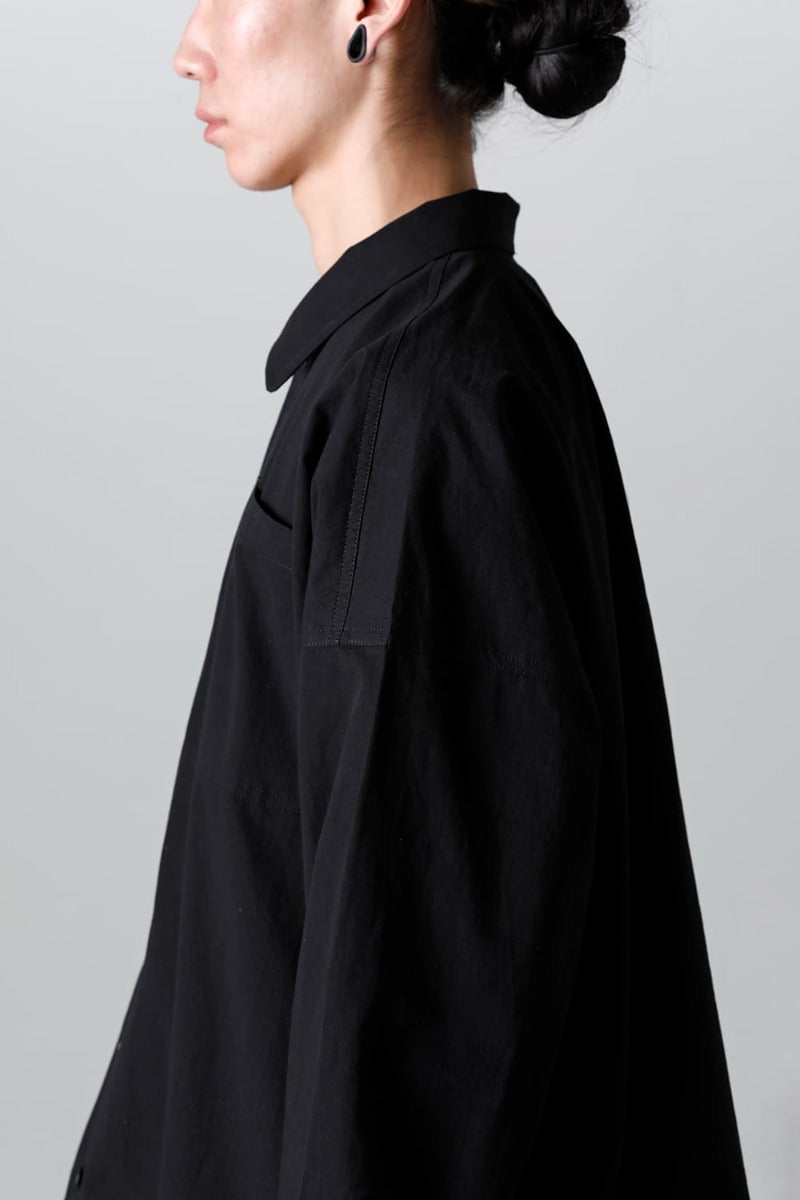 BOMBER SHIRTS Water-Repellent Dense Cloth BLACK